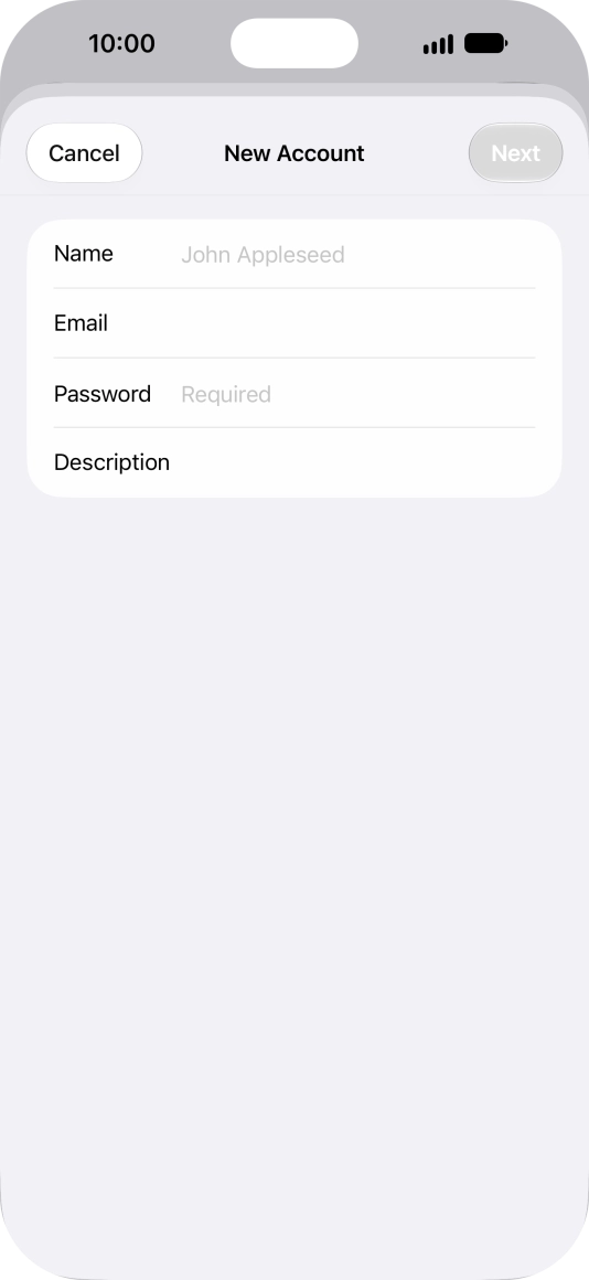 Press Name and key in the required sender name.