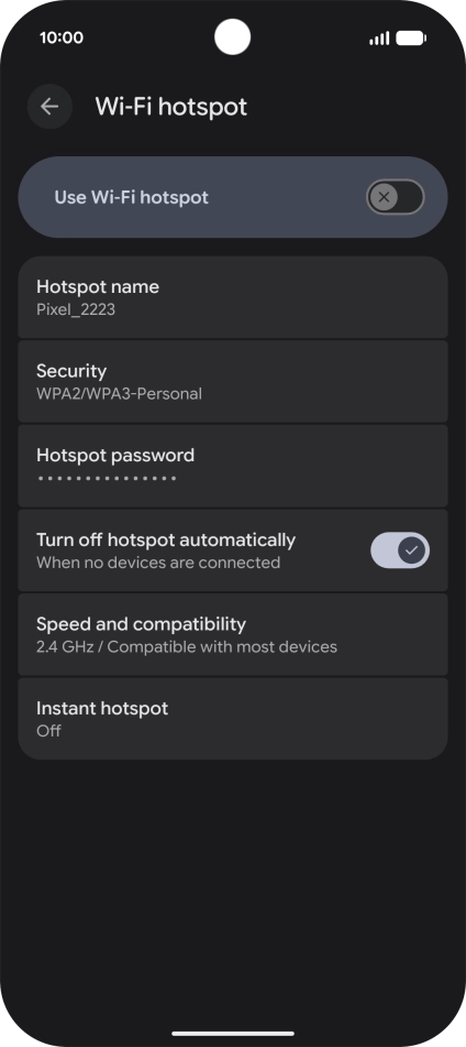 Press Hotspot name.