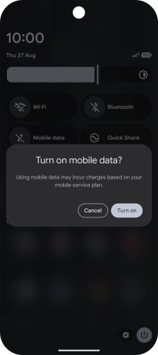 If you turn on the function, press Turn on.