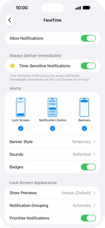 Press the indicator next to 