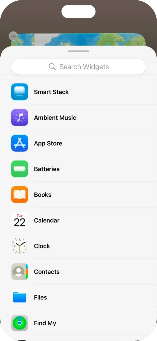 Press the required widget.