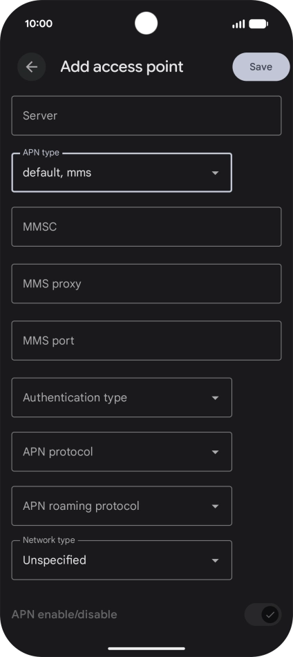 Press the drop down list next to 