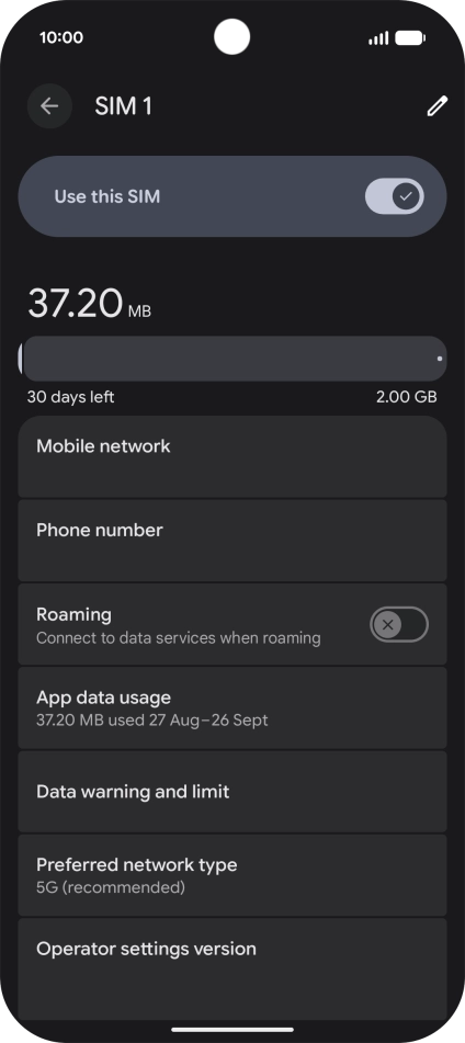 Press Preferred network type.