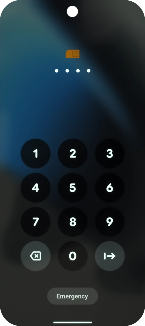 If you're asked to key in your PIN, do so and press arrow right. The default PIN is 1111.