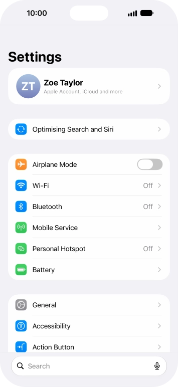 Press Personal Hotspot.