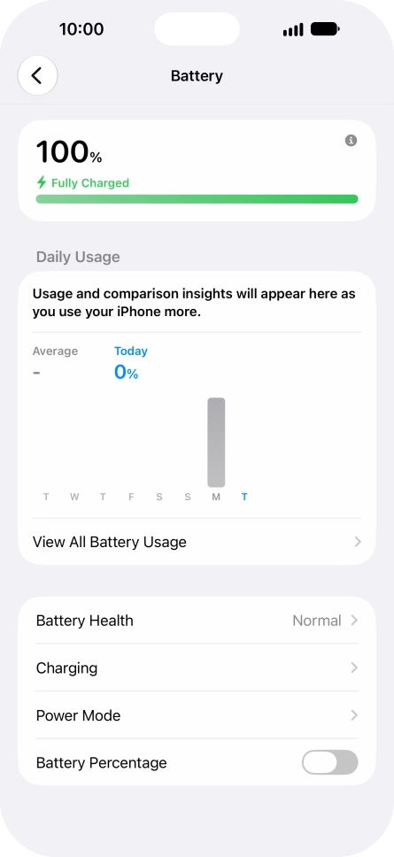 Press Power Mode.