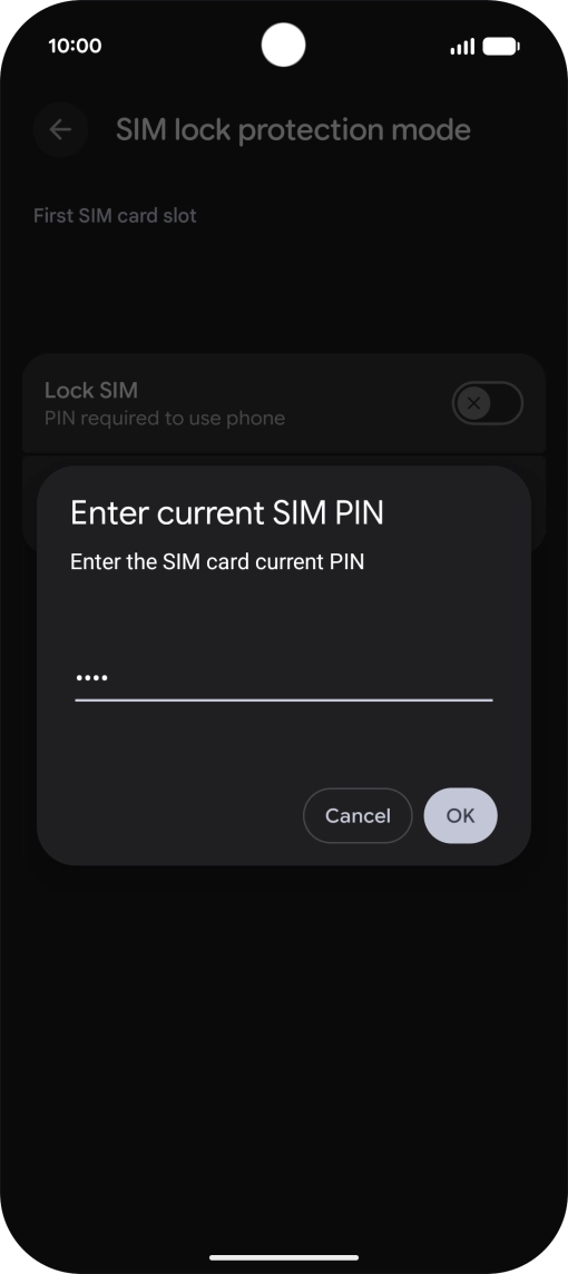 Key in your PIN and press OK. The default PIN is 1111.