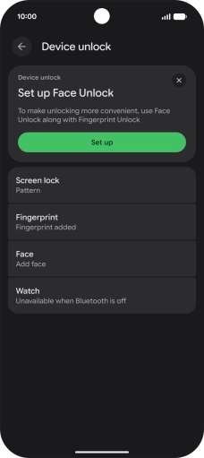 Press Screen lock and key in the additional phone lock code you created earlier.