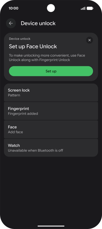 Press Screen lock and key in the additional phone lock code you created earlier.