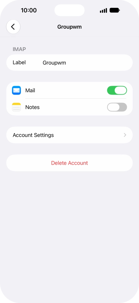 Press Account Settings.