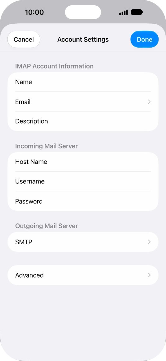 Press SMTP.
