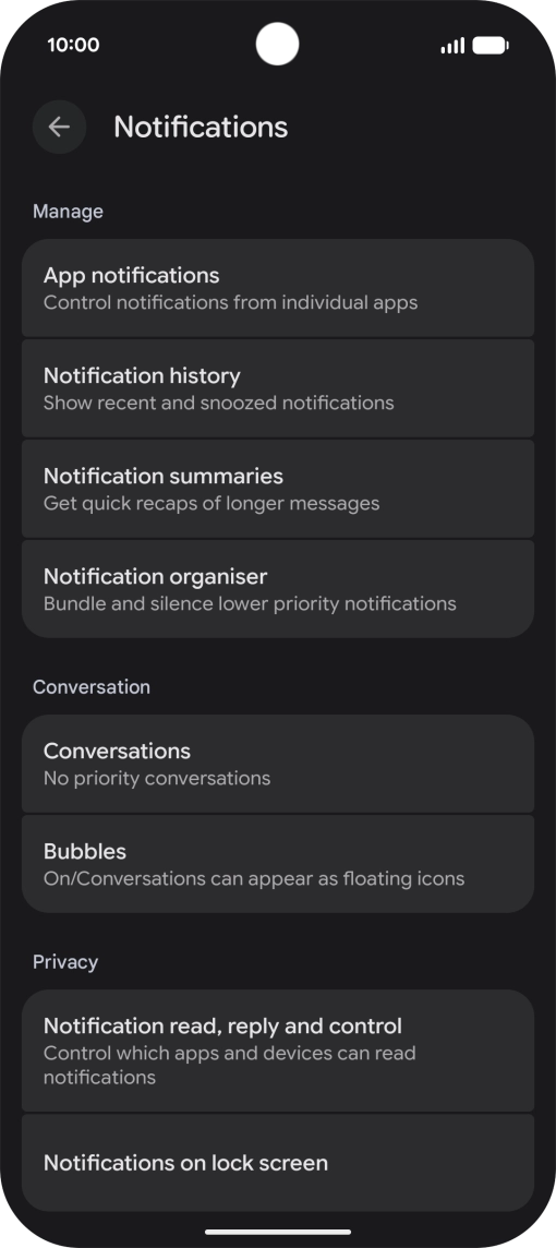 Press App notifications.