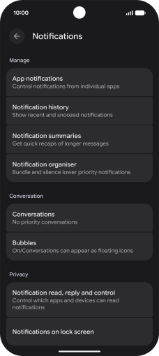Press App notifications.
