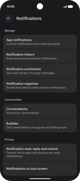 Press App notifications.