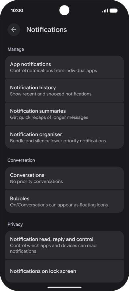 Press App notifications.