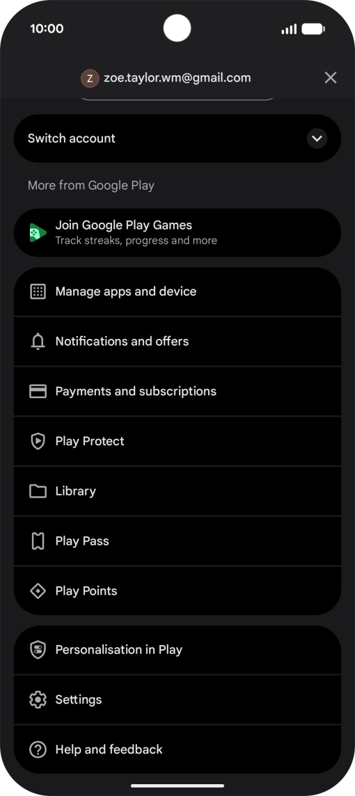 Press Manage apps and device.