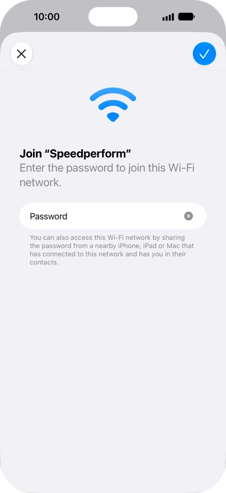 Press the confirm icon.