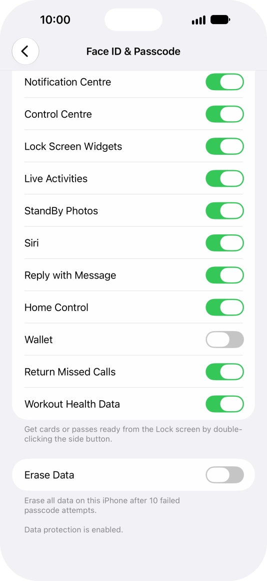 Press the indicator next to 