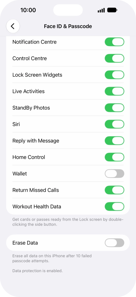 Press the indicator next to 