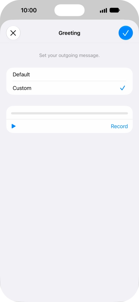 Press the play icon to play your personal greeting.
