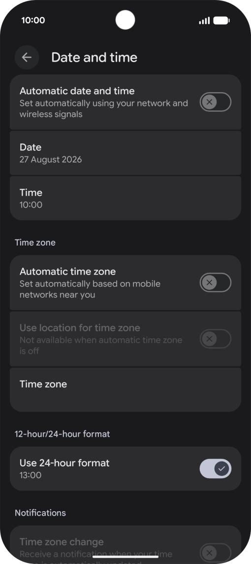 Press the indicator next to 