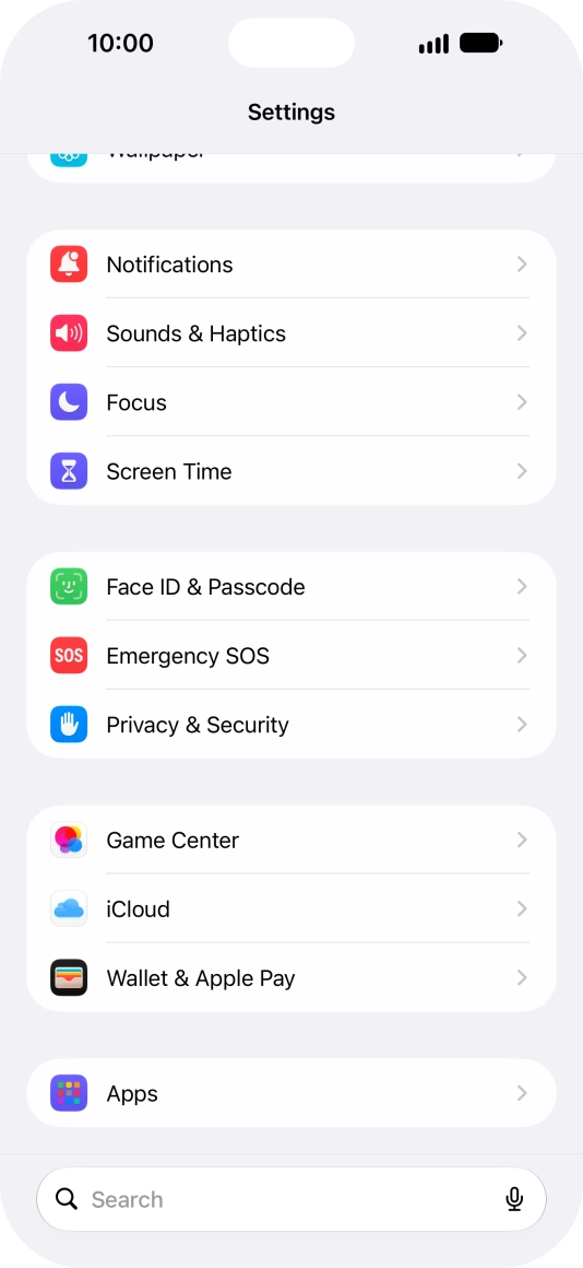 Press Face ID & Passcode.
