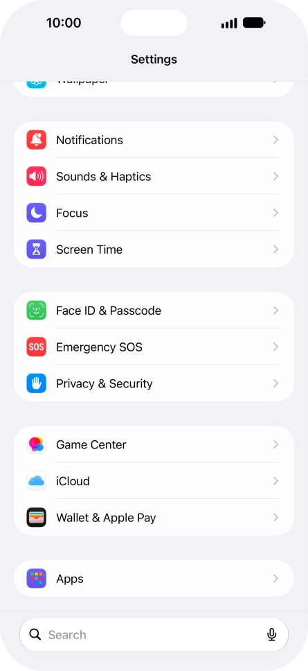 Press Face ID & Passcode.