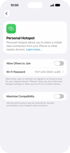 Press Wi-Fi Password and key in the required password.