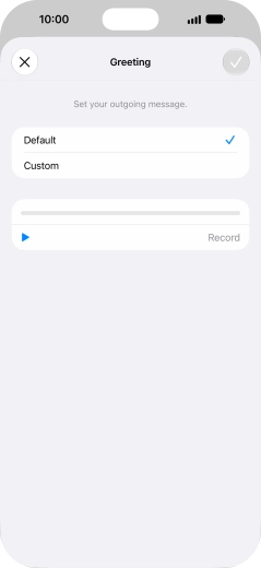 Press Default to select the default greeting.