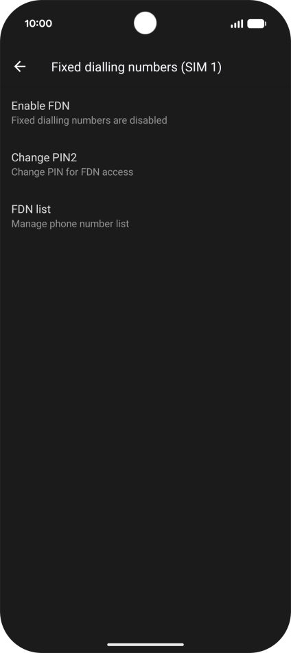 Press Enable FDN.