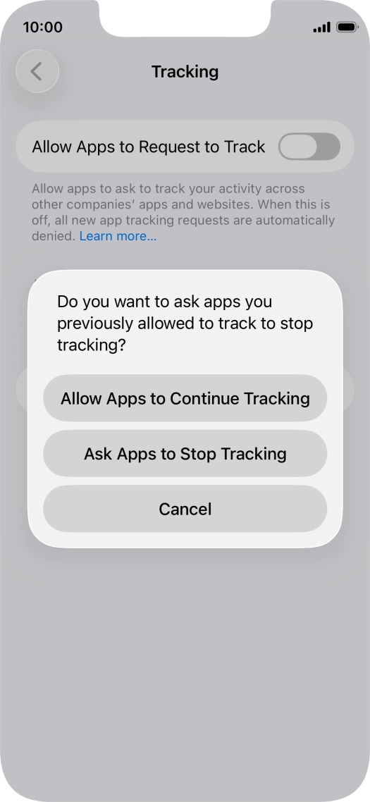 If you turn off the function, press the required setting.