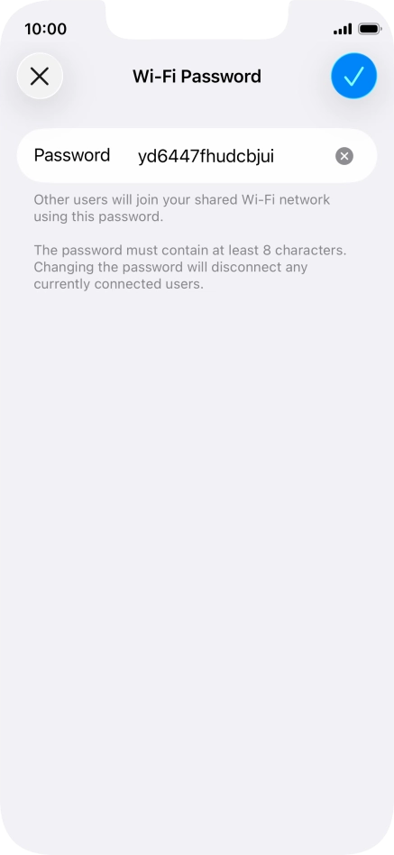 Press the confirm icon.