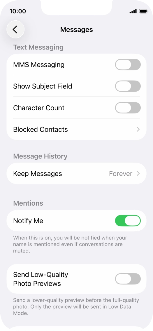 Press the indicator next to 