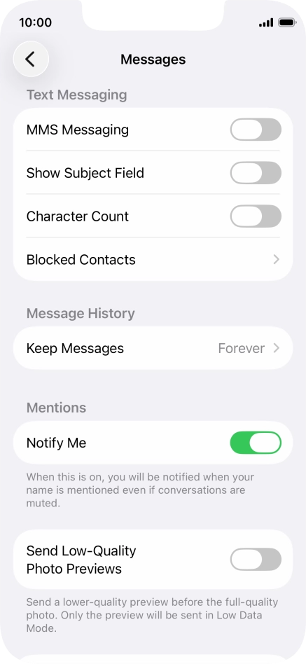 Press the indicator next to 