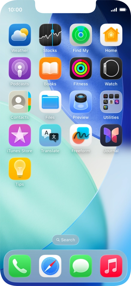 Press and hold anywhere on the home screen.