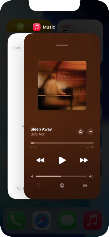 Slide upwards on the required application to end it.