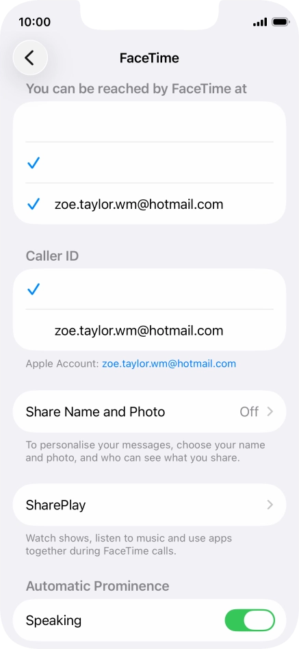 Press the required setting below 
