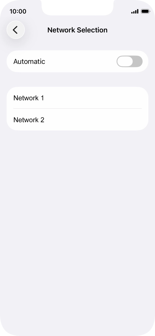 If you turn off the function, press the required network.