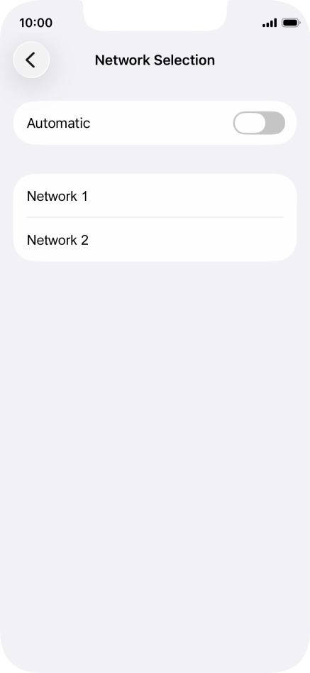 If you turn off the function, press the required network.