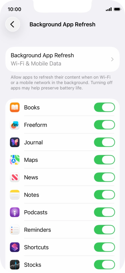 Press Background App Refresh.