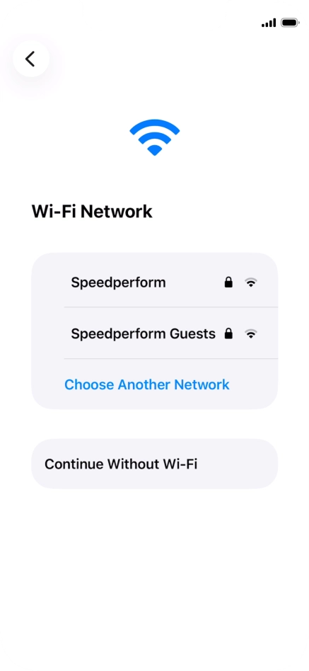 Press the required Wi-Fi network.