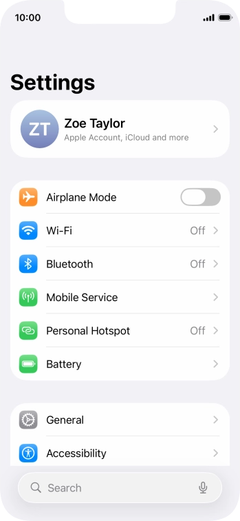 Press Personal Hotspot.