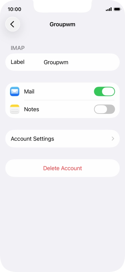Press Account Settings.