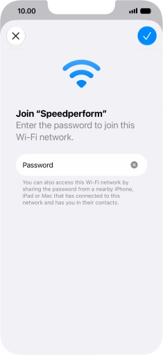 Press the confirm icon.