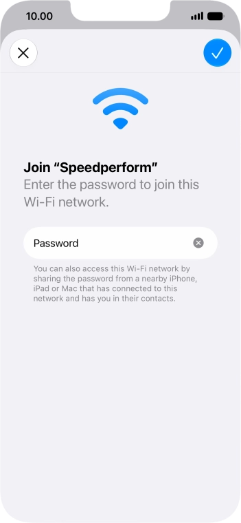 Press the confirm icon.