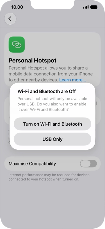 If Wi-Fi is turned off, press Turn on Wi-Fi and Bluetooth.