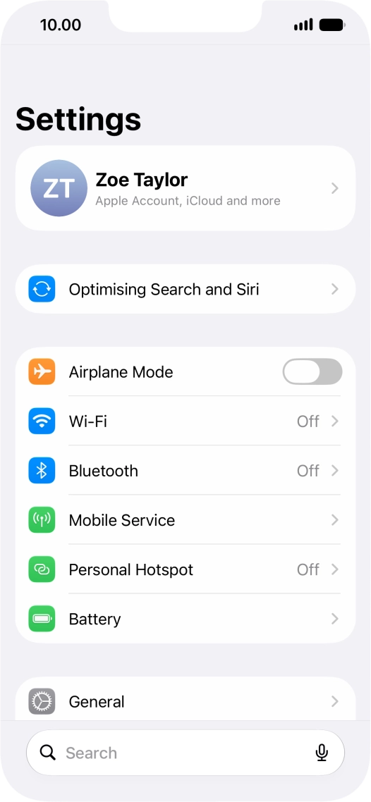 Press your Apple Account.