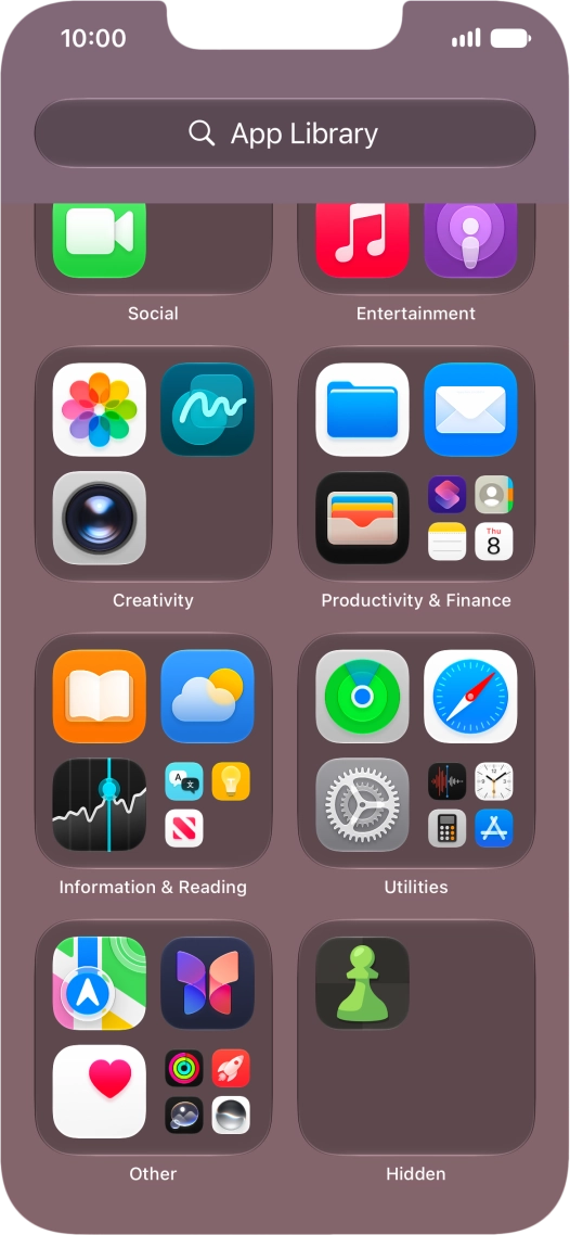 Press and hold the required app.