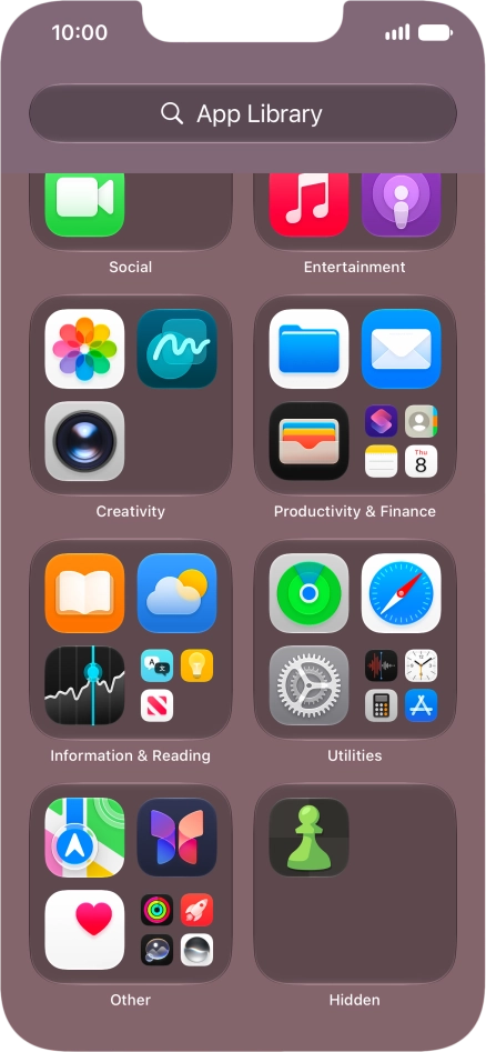 Press and hold the required app.