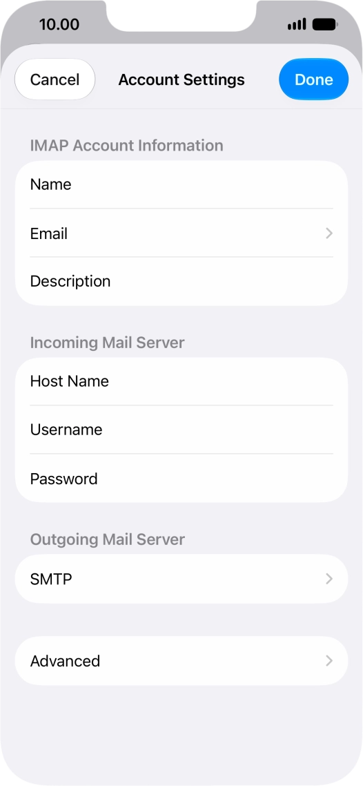Press SMTP.